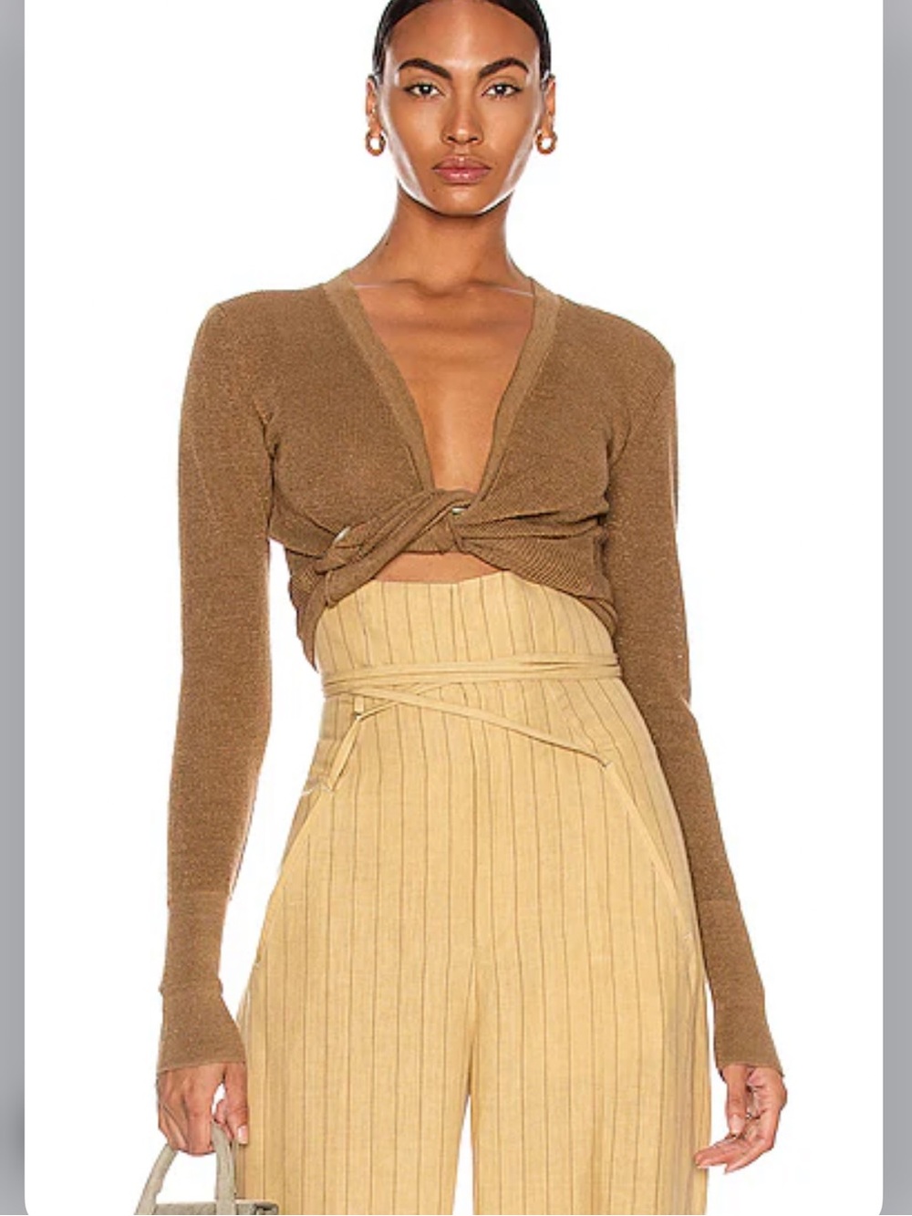 🍷🥥Jacquemus Le Gilet Noue Twist-Front sweater in brown